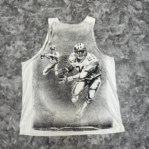 Vintage University Michigan Wolverines Big AOP Muscle Tank Top XL Vtg USA Sport - Picture 2 of 5